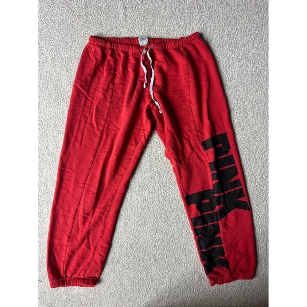 Victorias Secret Pink Red Comfy Sweatpants Joggers Womens Large